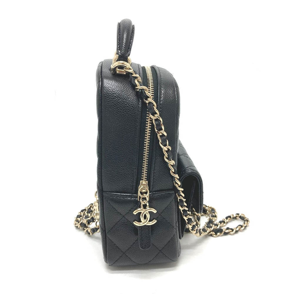 CHANEL Backpack AP3753 Caviar skin black Matrasse Timeless classic Women Used Authentic