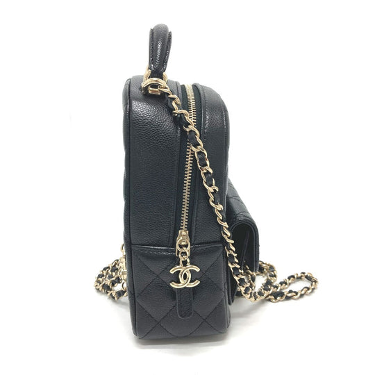 CHANEL Backpack AP3753 Caviar skin black Matrasse Timeless classic Women Used Authentic