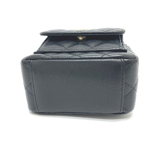 CHANEL Backpack AP3753 Caviar skin black Matrasse Timeless classic Women Used Authentic
