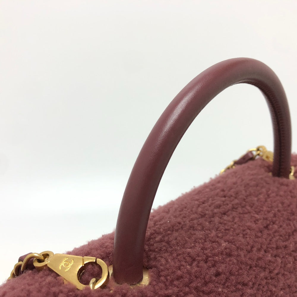 CHANEL Handbag Mouton, Leather wine-red Boa Coco Handle