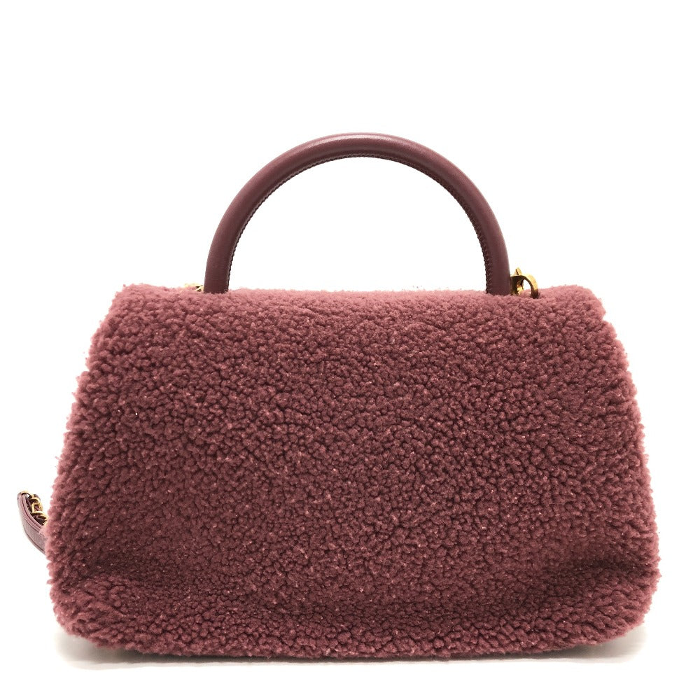 CHANEL Handbag Mouton, Leather wine-red Boa Coco Handle