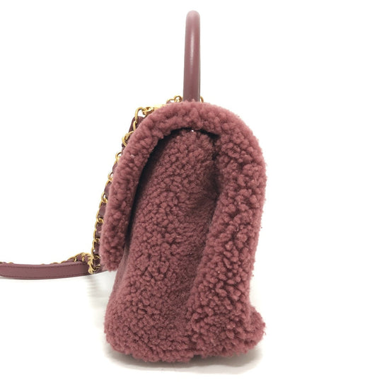 CHANEL Handbag Mouton, Leather wine-red Boa Coco Handle