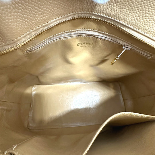 CHANEL Tote Bag A01804 Caviar skin beige CC COCO Mark Replica Tote