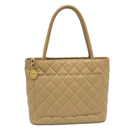 CHANEL Tote Bag A01804 Caviar skin beige CC COCO Mark Replica Tote