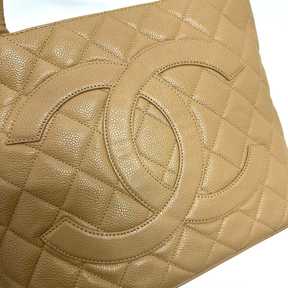 CHANEL Tote Bag A01804 Caviar skin beige CC COCO Mark Replica Tote