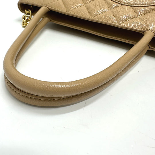 CHANEL Tote Bag A01804 Caviar skin beige CC COCO Mark Replica Tote