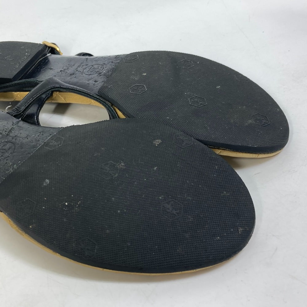 CHANEL Sandals leather gold Matrasse quilting CC COCO Mark Women 36.5 Used Authentic