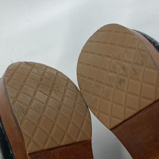 CHANEL Sandals ‚f32594 leather black 23N Mouton clogs CC COCO Mark Women 38 Used Authentic