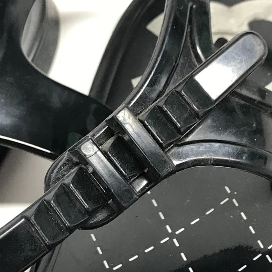 CHANEL Sandals rubber black CC COCO Mark Fake Pearl 37