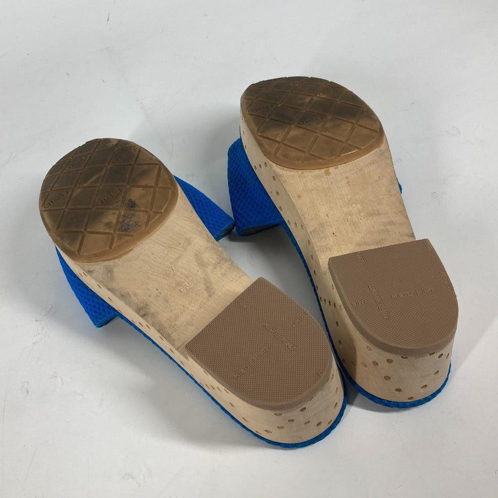 CHANEL Sandals G27145 Wood blue CC COCO Mark Women 37 Used Authentic