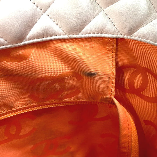 CHANEL Tote Bag A25167 lambskin white Cambon line CC COCO Mark Women Used Authentic