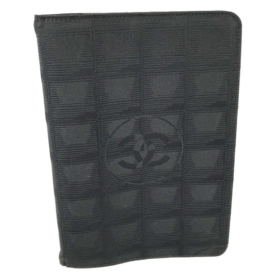 CHANEL Notebook cover Nylon black New travel line logo Women Used Authentic