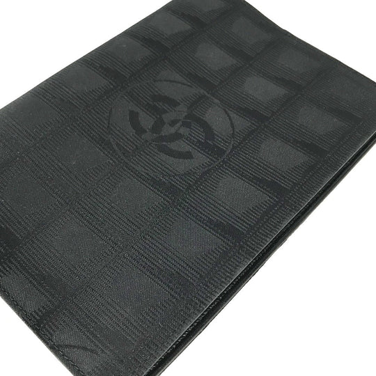 CHANEL Notebook cover Nylon black New travel line logo Women Used Authentic