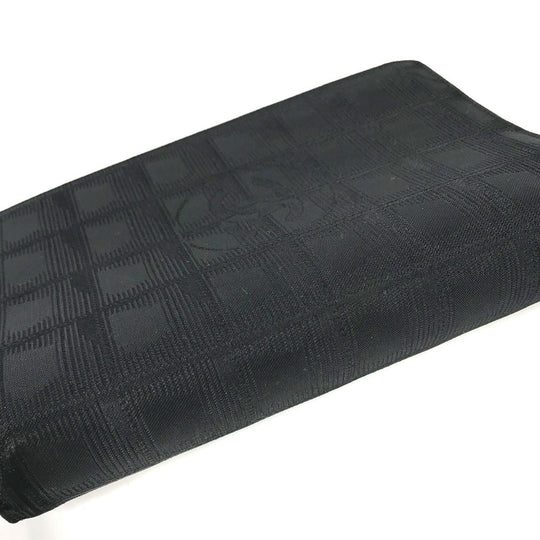 CHANEL Notebook cover Nylon black New travel line logo Women Used Authentic