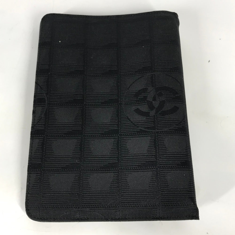 CHANEL Notebook cover Nylon black New travel line logo Women Used Authentic