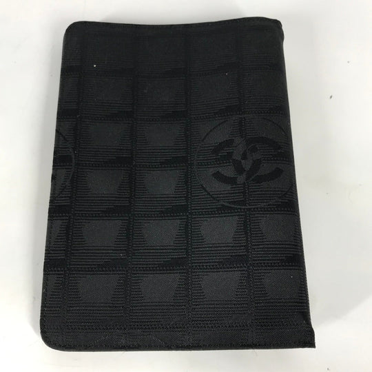 CHANEL Notebook cover Nylon black New travel line logo Women Used Authentic