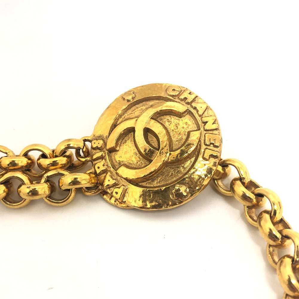 CHANEL belt metal gold COCO Mark logo Women Used Authentic