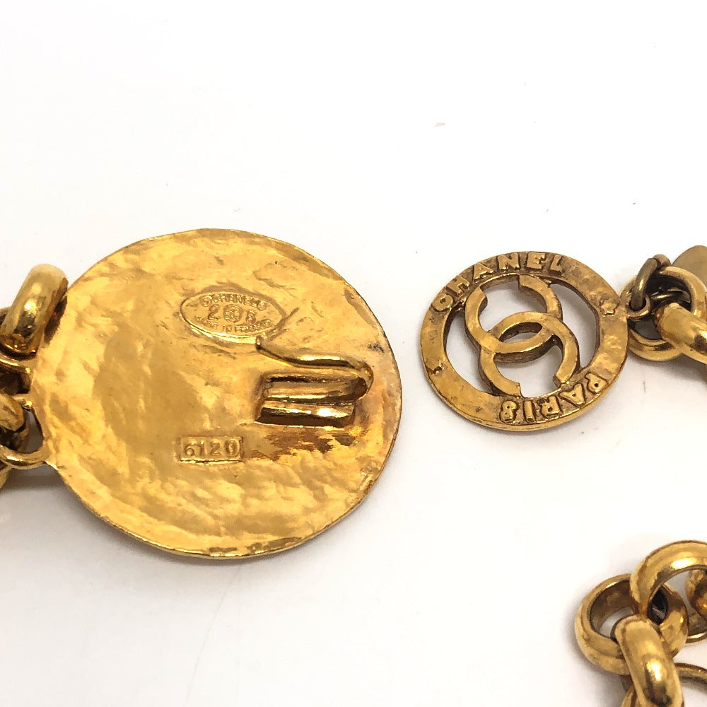 CHANEL belt metal gold COCO Mark logo Women Used Authentic