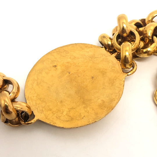 CHANEL belt metal gold COCO Mark logo Women Used Authentic