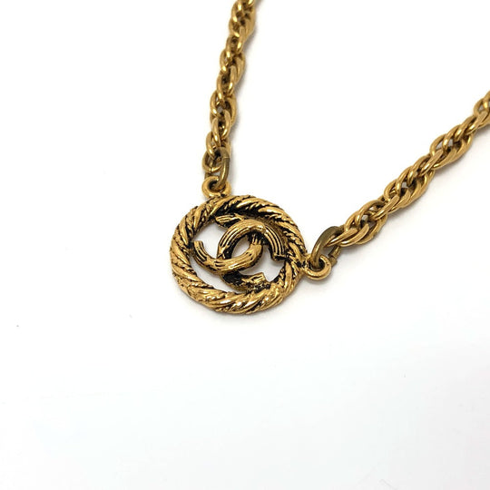 CHANEL Necklace metal gold COCO Mark Women Used Authentic