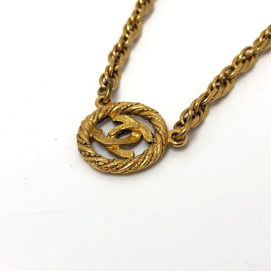 CHANEL Necklace metal gold COCO Mark Women Used Authentic