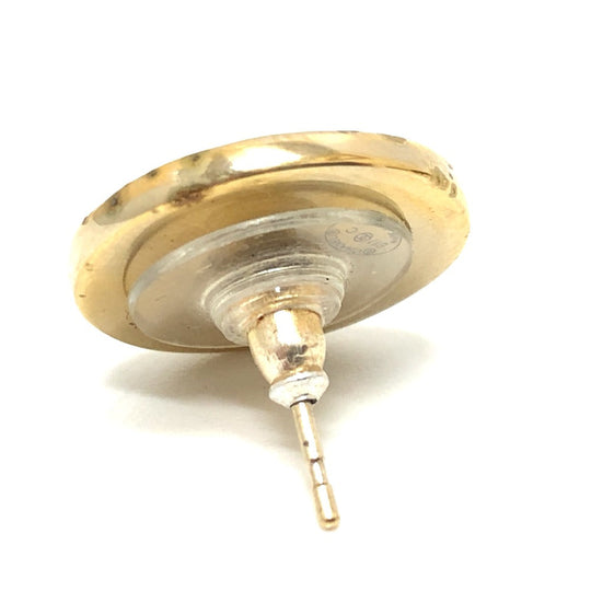 CHANEL Pierce B17C metal gold COCO Mark Matelasse Rhinestone Women Used Authentic