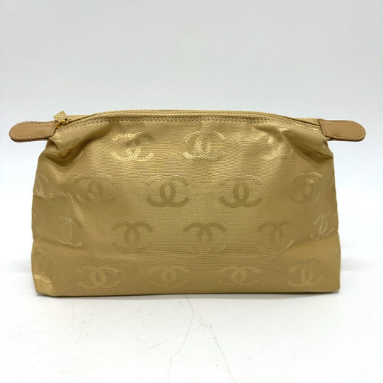 CHANEL Tote Bag Calfskin beige Wild stitch Women Used Authentic