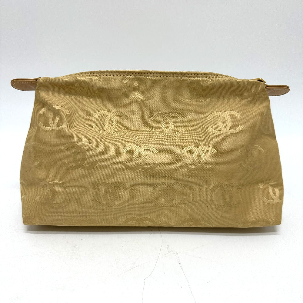 CHANEL Tote Bag Calfskin beige Wild stitch Women Used Authentic