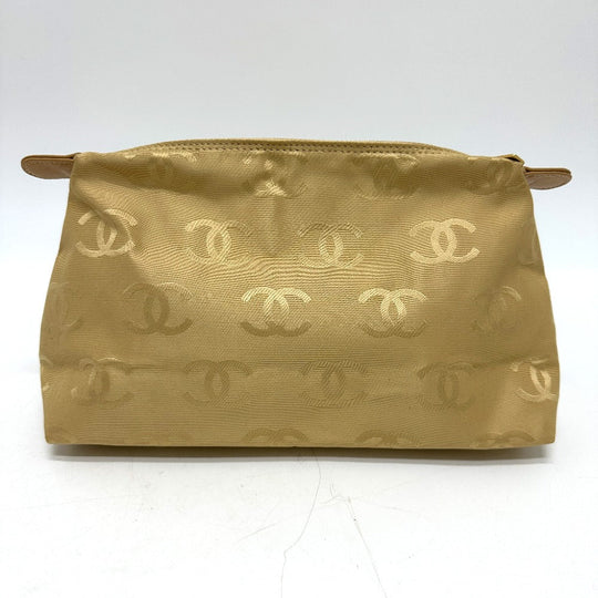 CHANEL Tote Bag Calfskin beige Wild stitch Women Used Authentic