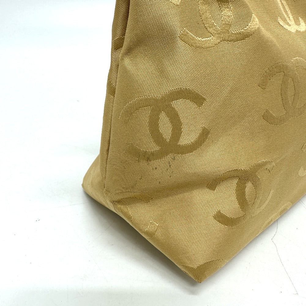 CHANEL Tote Bag Calfskin beige Wild stitch Women Used Authentic