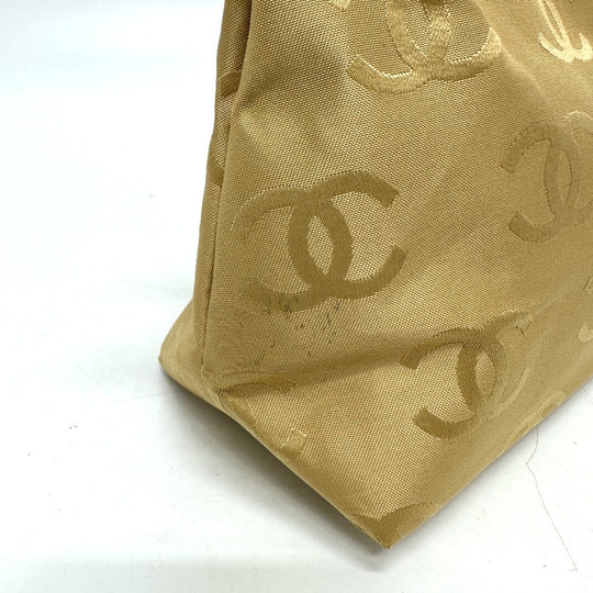CHANEL Tote Bag Calfskin beige Wild stitch Women Used Authentic