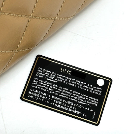 CHANEL Tote Bag Calfskin beige Wild stitch Women Used Authentic