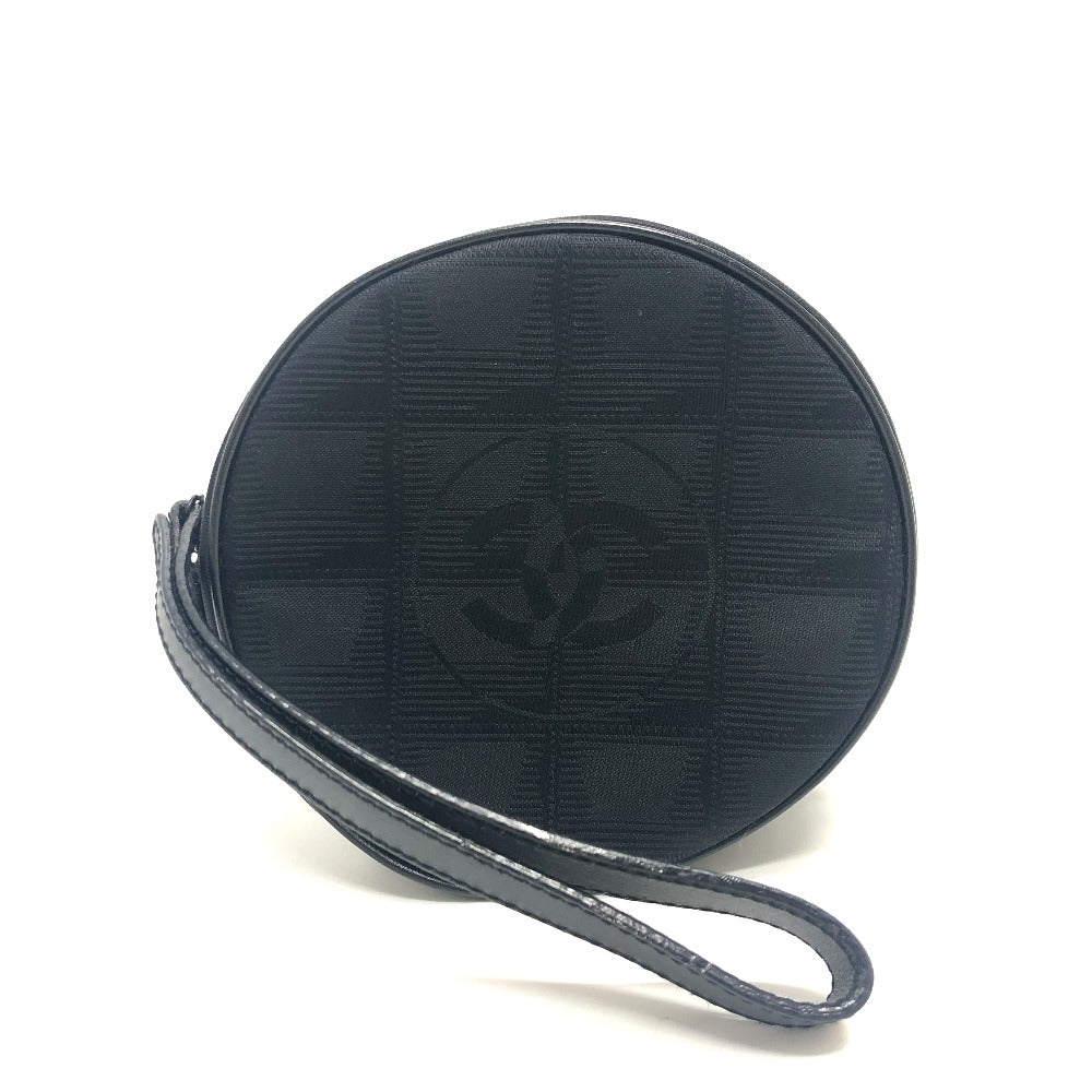 CHANEL Cosmetics Pouch A17682 Nylon jacquard black New travel line Women Used Authentic