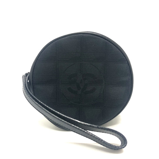 CHANEL Cosmetics Pouch A17682 Nylon jacquard black New travel line Women Used Authentic