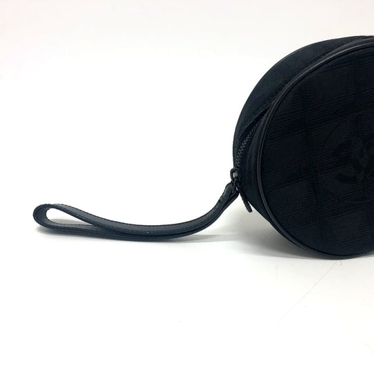 CHANEL Cosmetics Pouch A17682 Nylon jacquard black New travel line Women Used Authentic