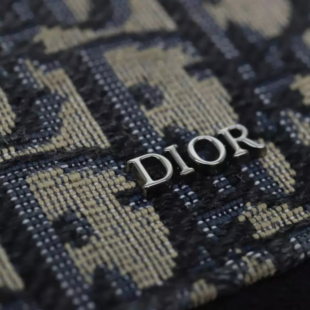 Christian Dior Trotter Canvas Zip Wallet Navy Silver Men's Vintage Wallet