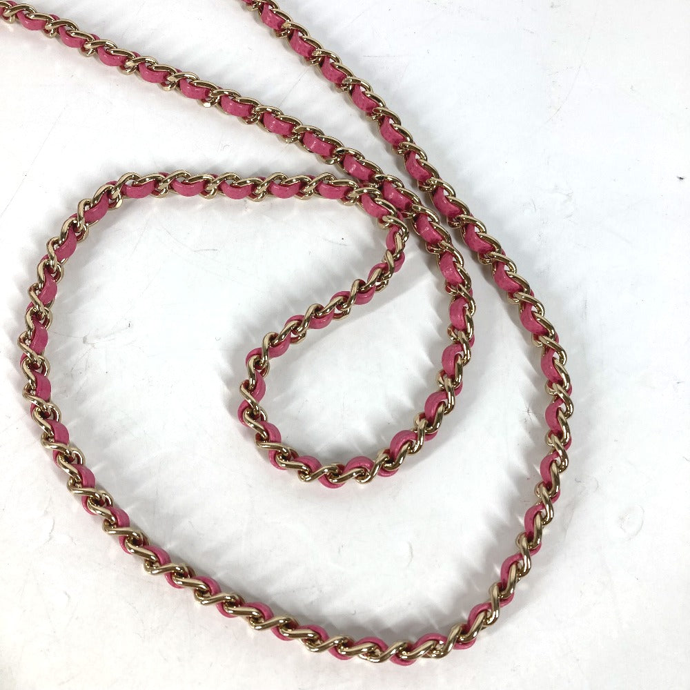 CHANEL Shoulder Bag Caviar skin pink Matelasse quilted Chain bag CC COCO Mark Women Used Authentic