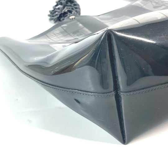 CHANEL Shoulder Bag Plastics black plastic chain window line Women Used Authentic