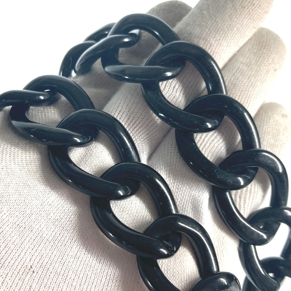 CHANEL Shoulder Bag Plastics black plastic chain window line Women Used Authentic