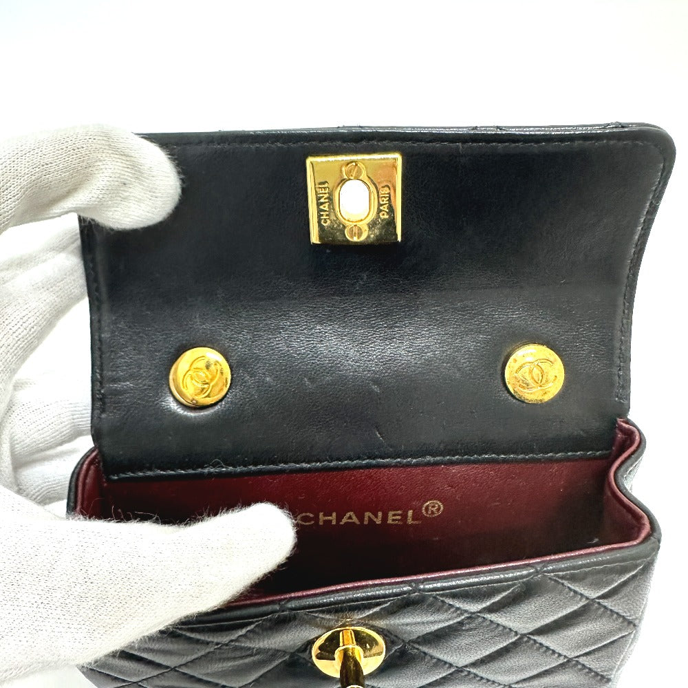 CHANEL Shoulder Bag 2208 lambskin black Mini matrasse