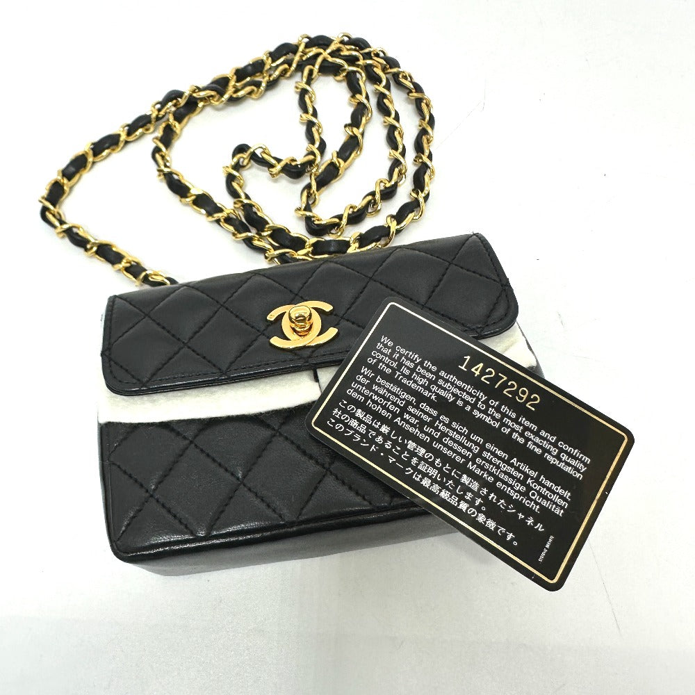 CHANEL Shoulder Bag 2208 lambskin black Mini matrasse