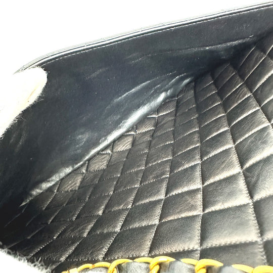 CHANEL Shoulder Bag lambskin black vintage Matelasse Quilting CC COCO Mark Women Used Authentic