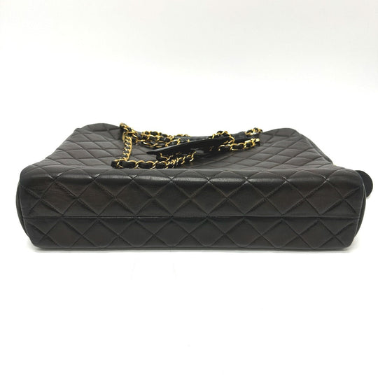 CHANEL Shoulder Bag lambskin black vintage Matelasse Quilting CC COCO Mark Women Used Authentic