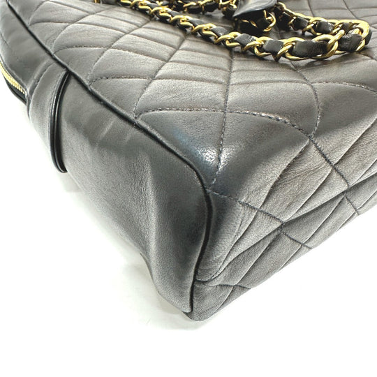CHANEL Shoulder Bag lambskin black vintage Matelasse Quilting CC COCO Mark Women Used Authentic