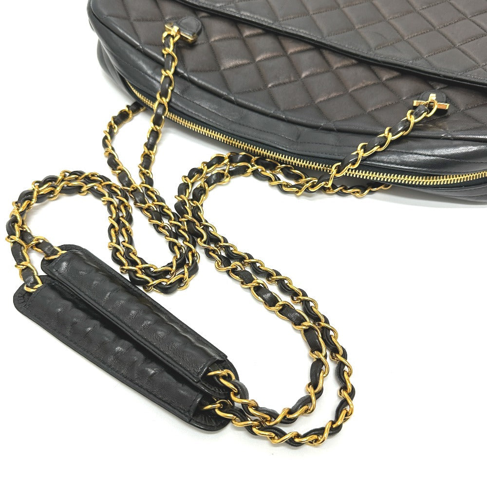 CHANEL Shoulder Bag lambskin black vintage Matelasse Quilting CC COCO Mark Women Used Authentic