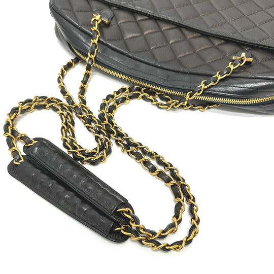 CHANEL Shoulder Bag lambskin black vintage Matelasse Quilting CC COCO Mark Women Used Authentic