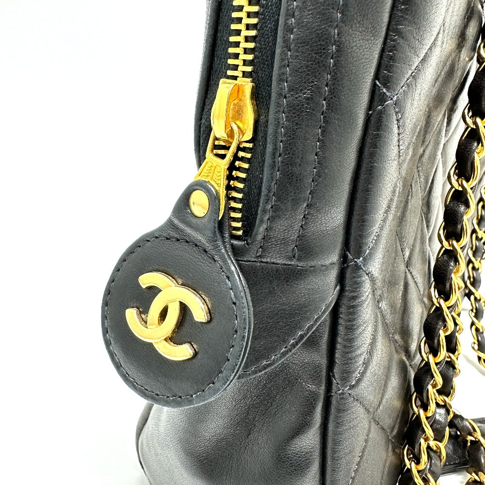 CHANEL Shoulder Bag lambskin black vintage Matelasse Quilting CC COCO Mark Women Used Authentic