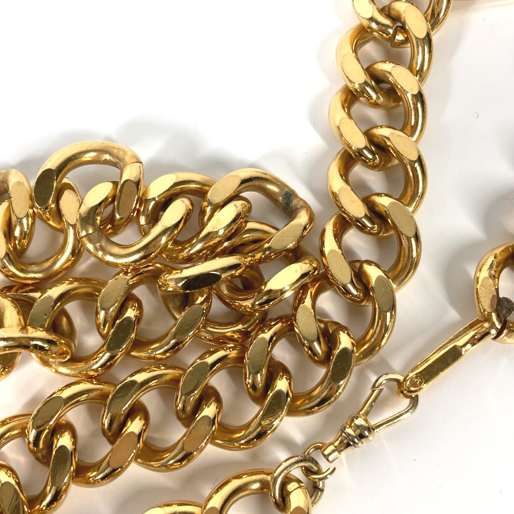 CHANEL belt metal gold logo Chain Women Used Authentic