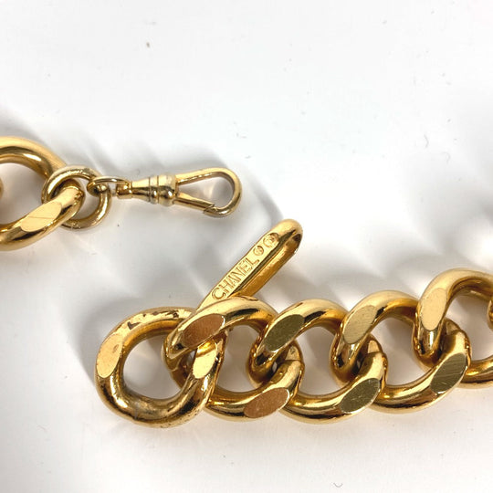 CHANEL belt metal gold logo Chain Women Used Authentic