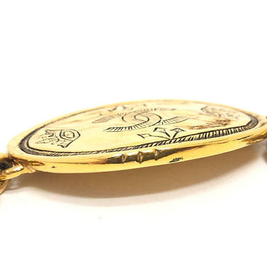 CHANEL belt 2�E6 metal gold COCO Mark Medal Women Used Authentic